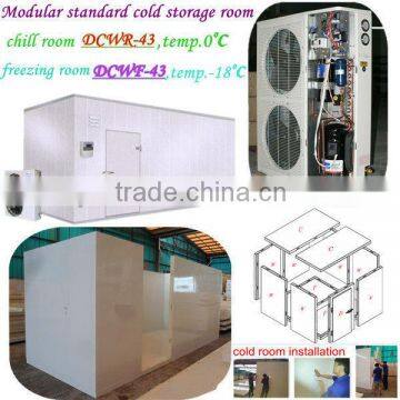 blast freezer cold room with standard size polyurethane insulated