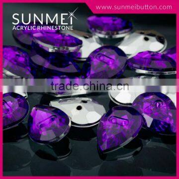 Made in Taiwan Products Acrylic Teardrop Decoration Crystal Stone Button for Work Saree