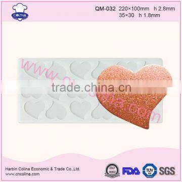 Heart shape garnishing sheet cake decoration silicone chocolate mould