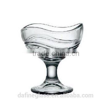 175ml creative Ripple shape glass ice cream bowl glass dessert fruit salad bowl water ice cup