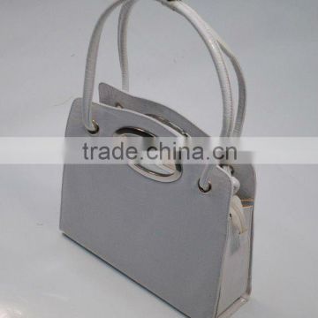 White fashion pu crocodile pattern lady handbag