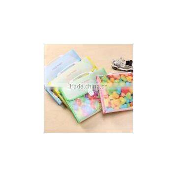 New junior color waterproof document case with handle organ bag with button