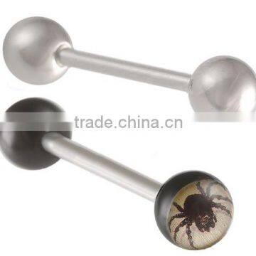 stainless steel barbell bar tongue ring body piercing jewelry