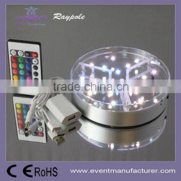 RGBW 6 inch round shape led under vase base wedding decoration centerpiece light with battery operated