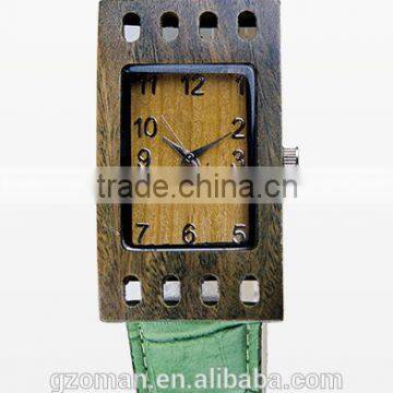 wood leather womens watch