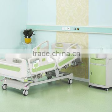 CE FDA ISO13485 Quality Five Function Electric hospital bed with CPR,X-RAY,Central Brakes