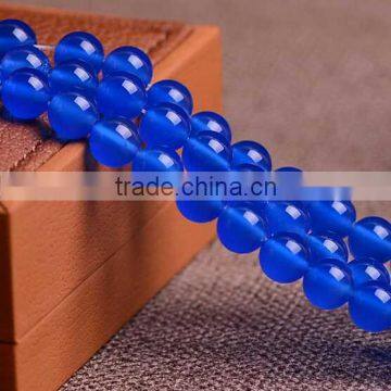 8mm round blue agate beads