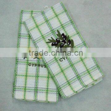 2013 new design embroidery waffle weave kitchen towels waffle tea towels