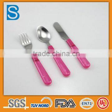 Plastic handle transparent Kids cutlery set