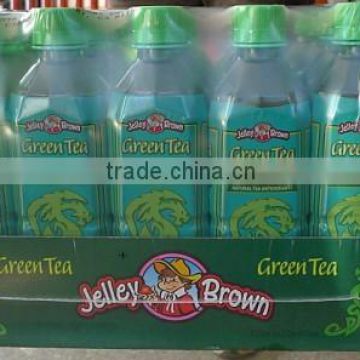 500ml Green tea drink in square bottle with shrink wrap