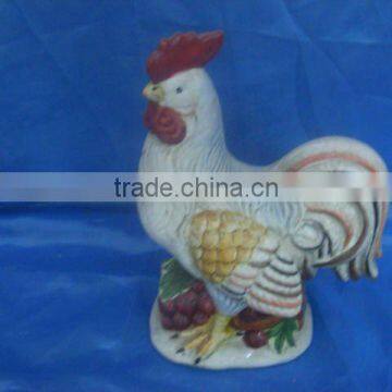 Ceramic rooster for garden decoration