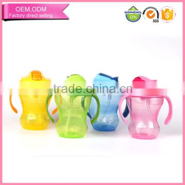 2016 popular kid 260ml green drinking straw Bottles sippy bottle