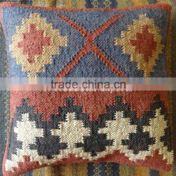 Indian Hand Woven Kelim Cushion Cover Ethnic Jute Pillows Boho Vintage Decorative Shams Throw