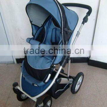 Aluminum Polyester Stroller 3 in 1 Baby Stroller with Carrying Cot and Car Seat