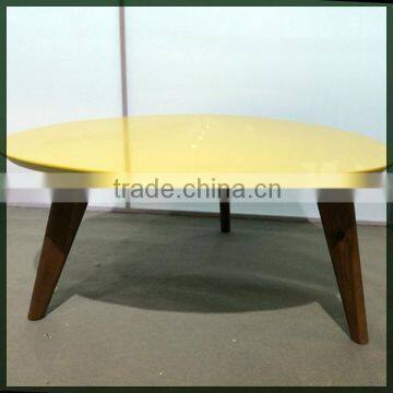 Modern high gloss round wood coffee table