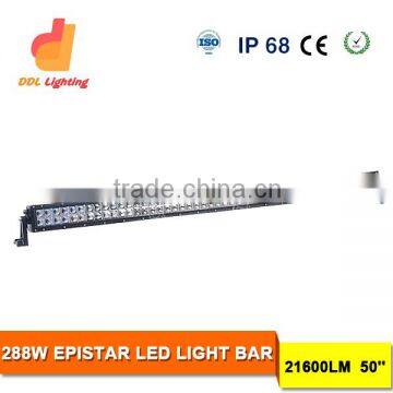 Double Row 288w Led Light Bar for turck, 4wd, 4x4 vehicle 12v waterproof Ip68 led light bar