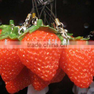 simulation PVC strawberry keychain,gift, novelty keychain