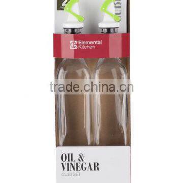 SINOGLASS Trade Assurance Automatic Open Glass Oil and Vinegar Dispenser Set Vinegar Bottle photo-6