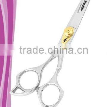 Carrara Hair Styling Shear 6 Inch Removable Finger Rest Adjustable Gold Tension Dial Mirror Finish