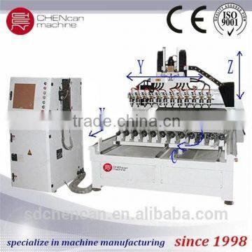 4axis wood cylinder cnc router with multi heads