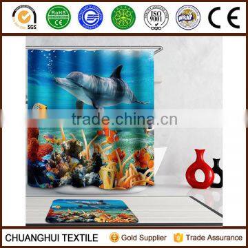 180cm*180cm digital printed sea world shower curtain for children