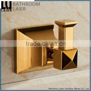 middle east sqaure design zinc gold plated bathroom accessories wall mounted robe hook