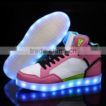 2016 The Latest High Neck Shoes For Men LED Light Up Shoes