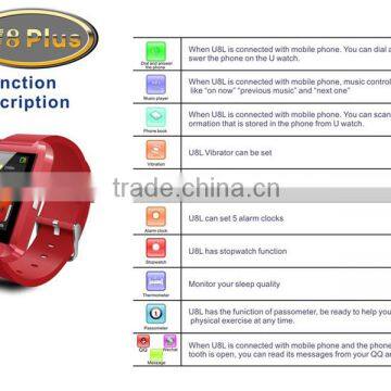 U Watch U8+ Bluetooth Wrist Watch Fashion Smartwatch-White photo-6