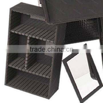 Black Makeup Pro Rolling Trolley Case- Purple Trim, Large Storage & Tray photo-5