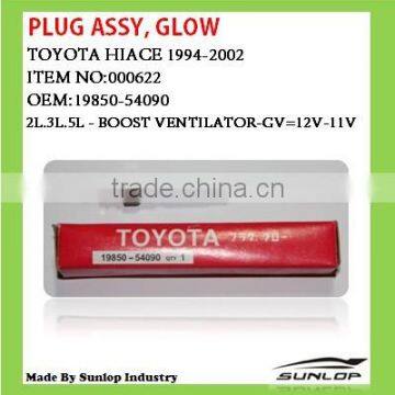 toyota hiace parts plug assy, glow #000622 plug assy, glow for hiace 1994-2002 19850-54090