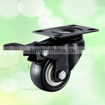 2.5 inch Suitcase Caster With Total Brake, PU Furniture Caster