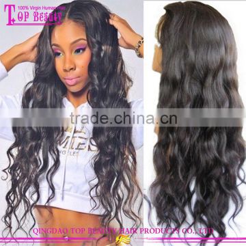 Part anywhere natural color loose wave lace front wig 100% virgin russian hair cheap lace front wig with baby hair