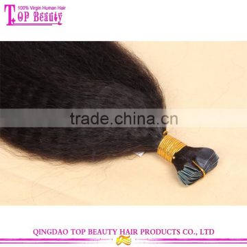 Wholesale best quality kinky straight yaki human hair indian remy tape hair extensions