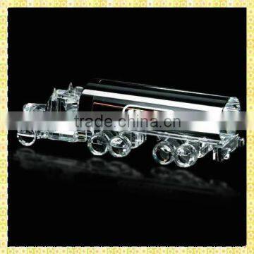 Handmade Engraved Crystal Oil Tanker Model For Business Annual Souvenirs