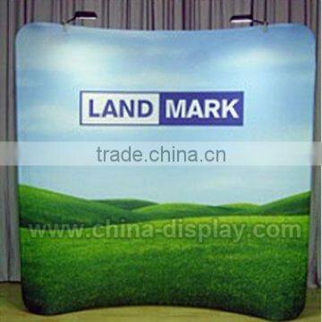 Promotion banner curve straight aluminium tension fabric store display