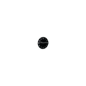 Cason Jet Black Round Glass Wall Clock