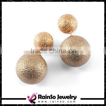 New Hot Selling Paragraph 2015 Candy Color Round Ball Earring Double Side Shining Stud Earrings