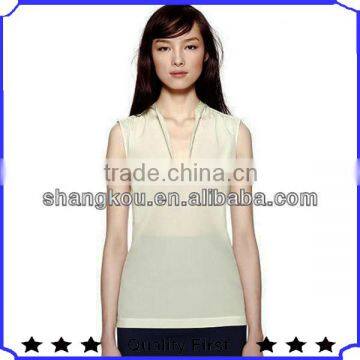 Women Casual Blouses Sleeveless 2016 images of chiffon tops