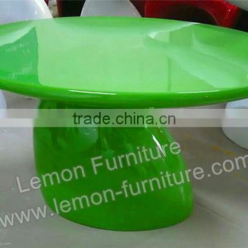 Alibaba foshan bright colored oval tulip fiberglass oval shaped coffee table factory