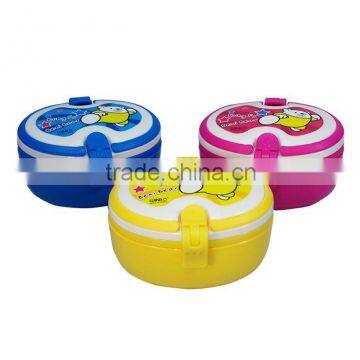 Double layer lunch box with handle