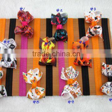 New 3inch Grosgrain Ribbon Halloween Baby Hair Bows with Soft Elastic Headband Baby Headbands IN STOCK