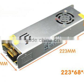 High quality 250w DC 12v 21a strip shape power supply ,small case switch power supply .
