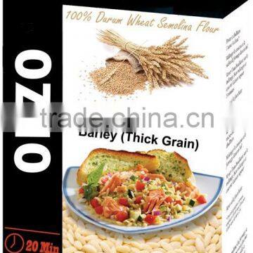 High quality Orzo Barley 100% Durum Wheat semolina flour. Premium quality Orzo. Orzo Barely Thick Grain Bag 500g.