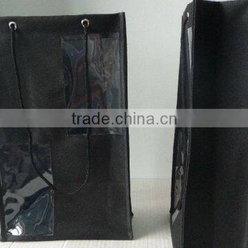 wine bottle bag with PVC pocket