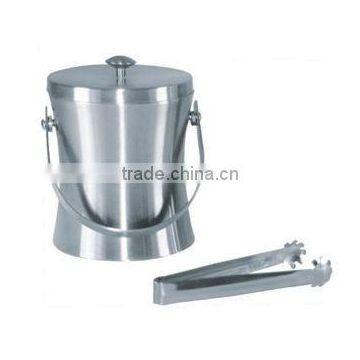 stainless steel Insulated ice bucket with tong