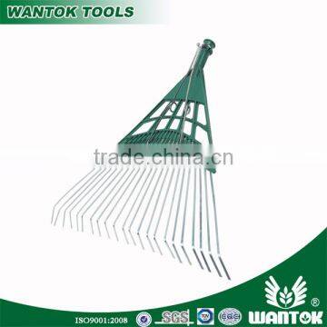 22inch 20 tines Metal Plastic garden lawn rake Spring brace lawn rake