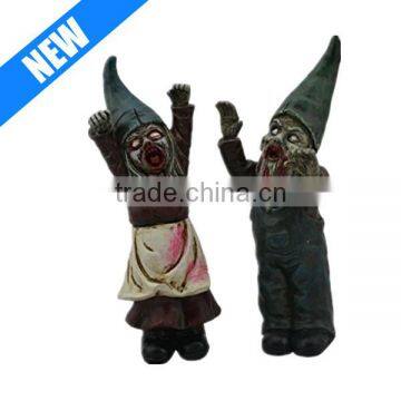 11.5" H custom hand painted garden gnome zombie