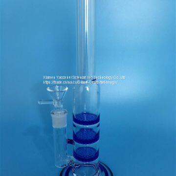 Newest blue color glass bongs glass water pipe double honey comb with glass bowl oil rig glass bubbler