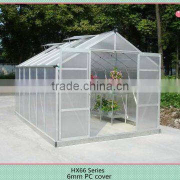 Innovative new products--aluminium greenhouse with 6mm polycarbonate sheet HX66 series