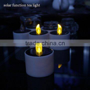 Solar Power Rechargeable LED Tealight Candle Flameless,Amber Yellow Light,Perfect Table Top Decoration For Home,Restaur photo-4